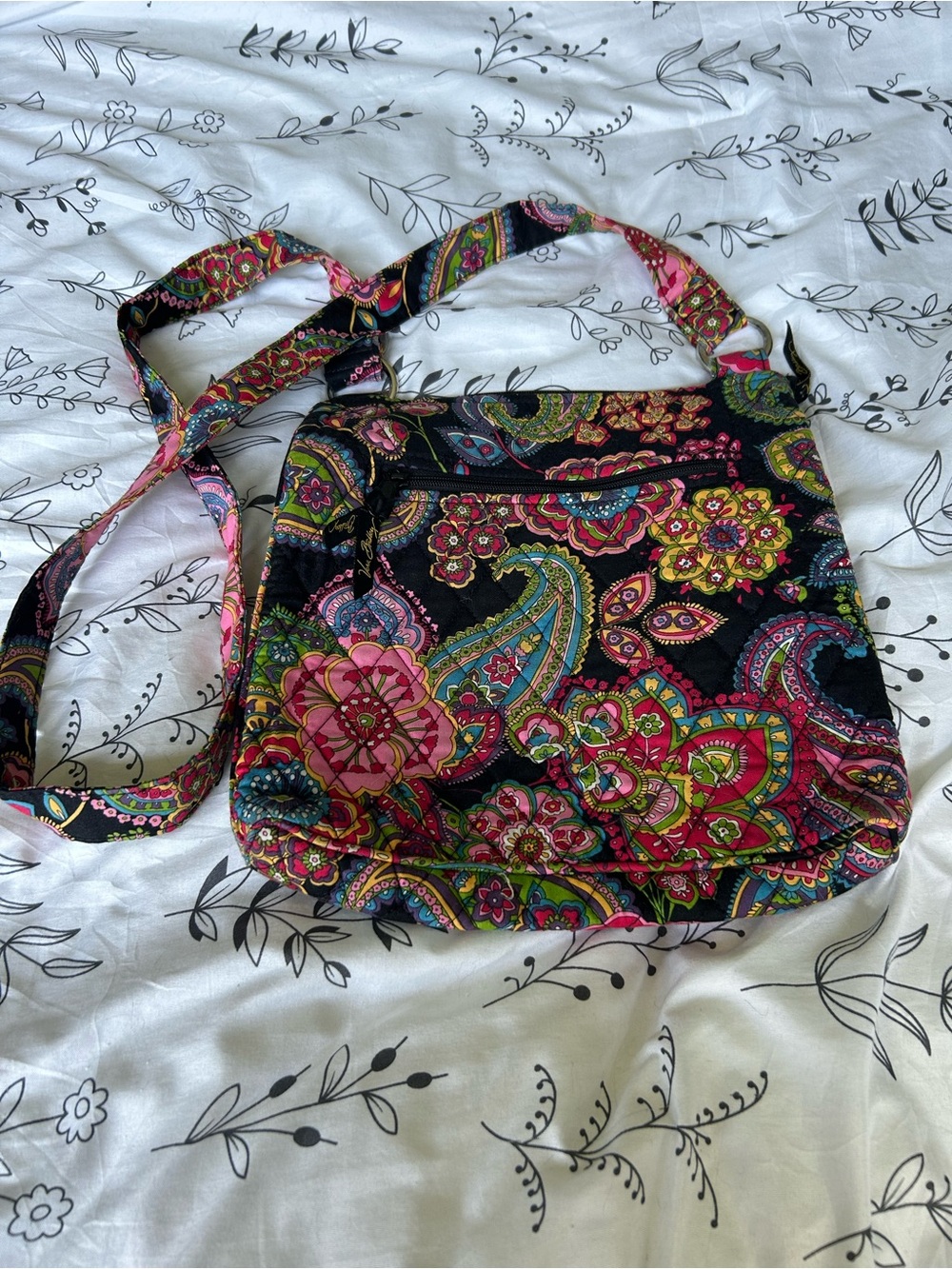 Vera Bradley Black Quilted Crossbody - Symphony in Hue